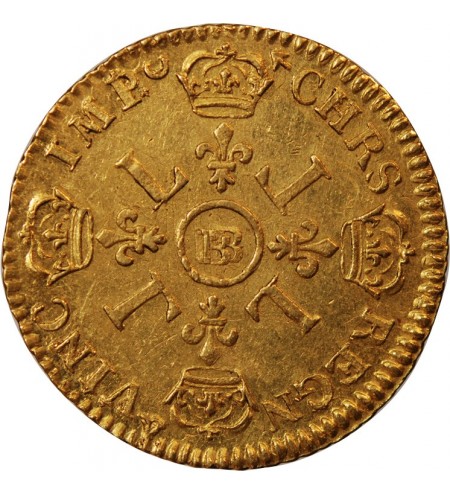 LOUIS XIV - LOUIS D'OR AUX 4 L 1649 BB STRASBOURG