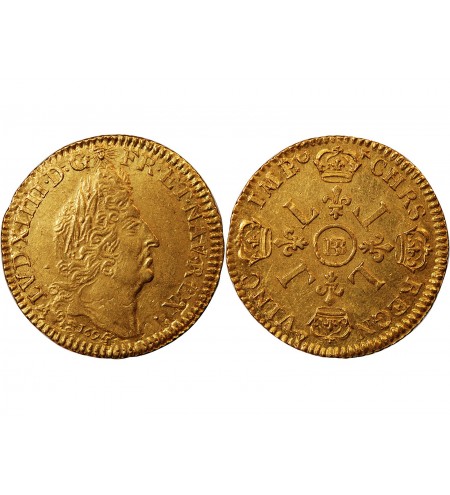 LOUIS XIV - LOUIS D'OR AUX 4 L 1649 BB STRASBOURG