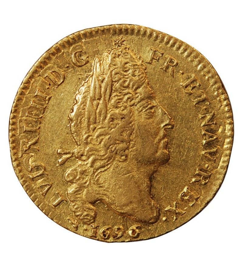 LOUIS XIV - LOUIS D'OR AUX 4 L 1696 D LYON