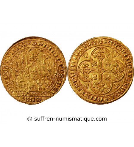 PHILIPPE VI DE VALOIS - ECU D'OR A LA CHAISE 1328 / 1350 ﻿