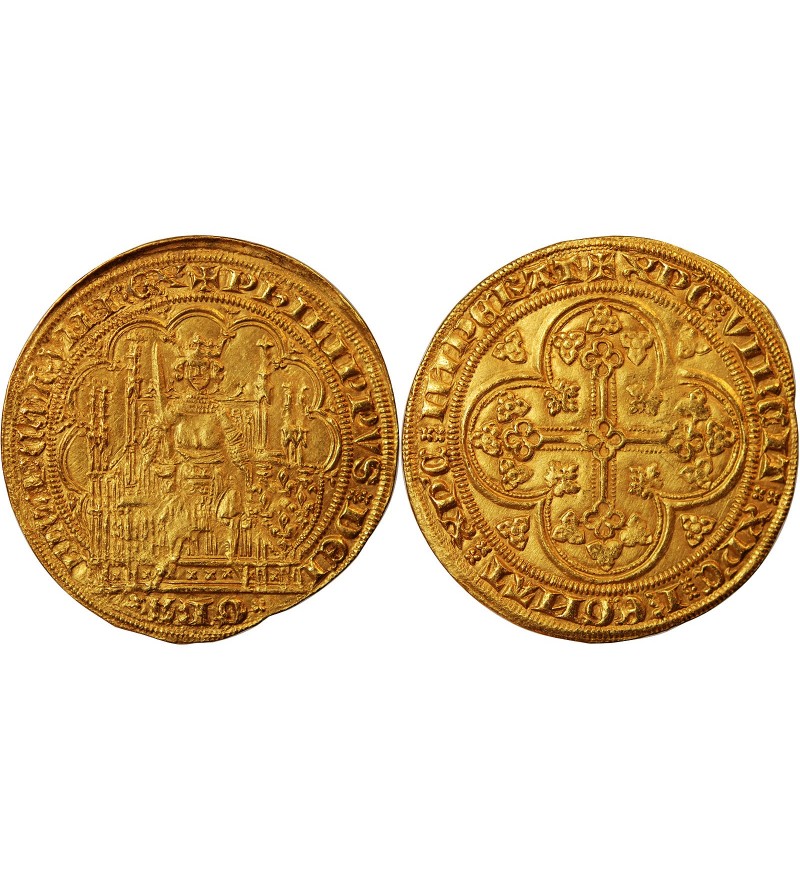 PHILIPPE VI DE VALOIS - ECU D'OR A LA CHAISE 1328 / 1350 ﻿