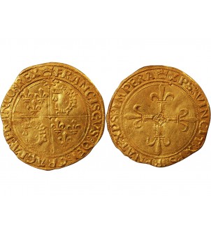 FRANCOIS Ier ﻿﻿- ECU D'OR AU SOLEIL DU DAUPHINE CREMIEU "légende fautée" 2