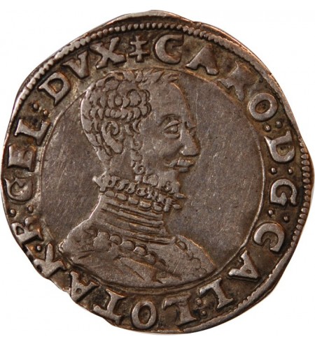 DUCHE DE LORRAINE, CHARLES III - 1/4 TESTON ARGENT NANCY