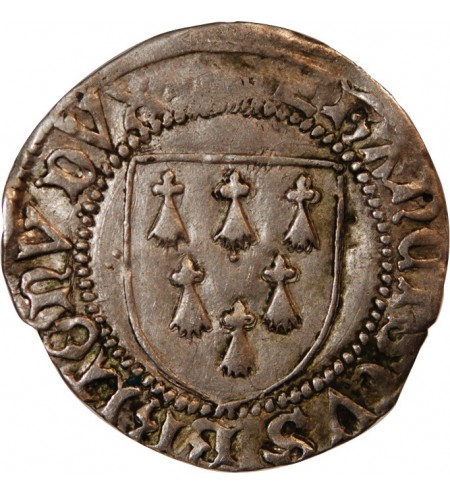 DUCHE DE BRETAGNE, FRANCOIS II - 1/2 GROS A L'ECU NANTES