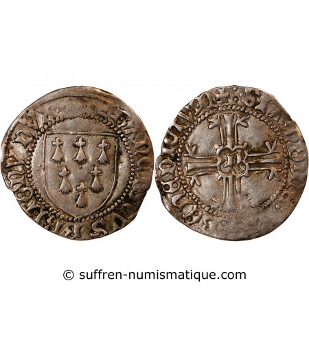 DUCHE DE BRETAGNE, FRANCOIS II - 1/2 GROS A L'ECU NANTES