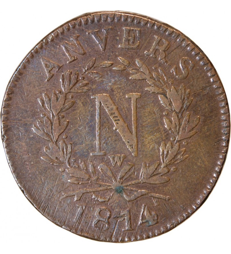 NAPOLEON Ier﻿ - 10 CENTIMES SIEGE D'ANVERS 1814 W