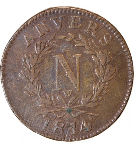 NAPOLEON Ier﻿ - 10 CENTIMES SIEGE D'ANVERS 1814 W