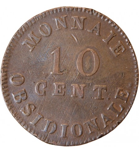 NAPOLEON Ier﻿ - 10 CENTIMES SIEGE D'ANVERS 1814 W