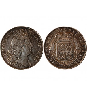 ETATS DE BRETAGNE, LOUIS XIV - JETON ARGENT 1711 DINAN 2