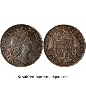 ETATS DE BRETAGNE, LOUIS XIV - JETON ARGENT 1711 DINAN