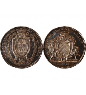 ECHEVINS & MAIRE DE NANTES - JETON ARGENT 1783 "Jean Jacques Berrouette" 2