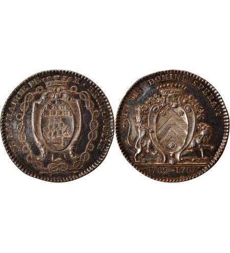 ECHEVINS & MAIRE DE NANTES - JETON ARGENT 1783 "Jean Jacques Berrouette"