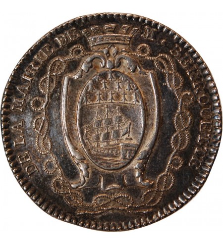 ECHEVINS & MAIRE DE NANTES - JETON ARGENT 1783 "Jean Jacques Berrouette"