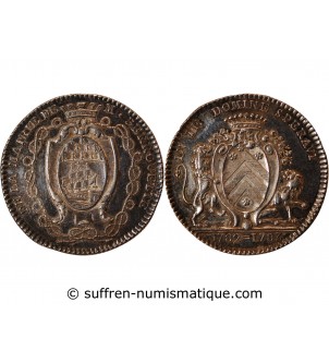 ECHEVINS & MAIRE DE NANTES - JETON ARGENT 1783 "Jean Jacques Berrouette"