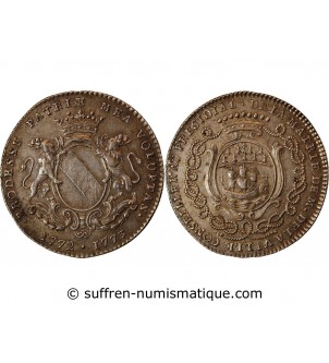 ECHEVINS & MAIRE DE NANTES - JETON ARGENT 1773 "Pierre Chambardet"