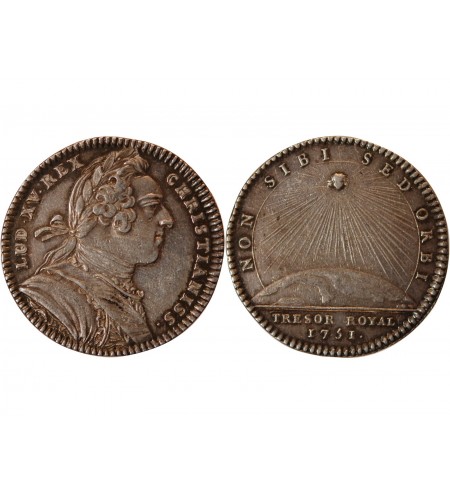 TRESOR ROYAL, LOUIS XV - JETON ARGENT 1751