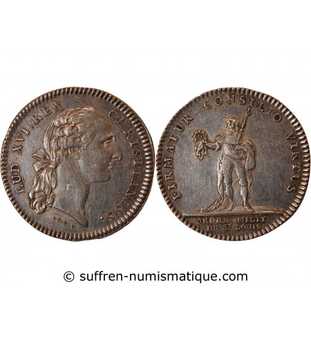 ORDRE DU ROI, ORDRE DE SAINT LOUIS, LOUIS XV - JETON ARGENT Emission de 1775