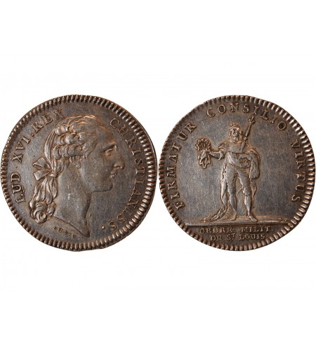 ORDRE DU ROI, ORDRE DE SAINT LOUIS, LOUIS XV - JETON ARGENT Emission de 1775