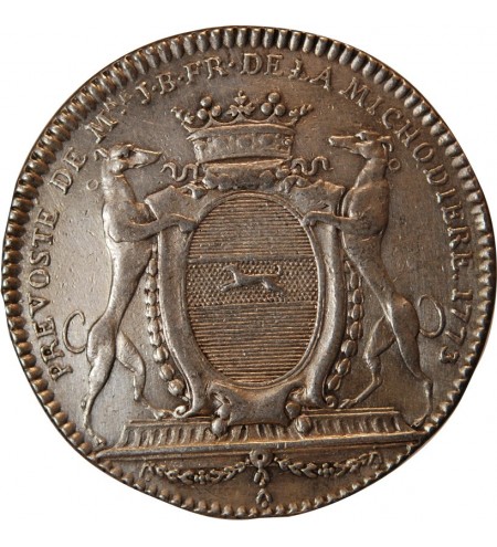 MAIRE DE PARIS, J.B.F. DE LA MICHODIERE - JETON ARGENT 1773﻿