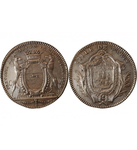 MAIRE DE PARIS, J.B.F. DE LA MICHODIERE - JETON ARGENT 1773﻿