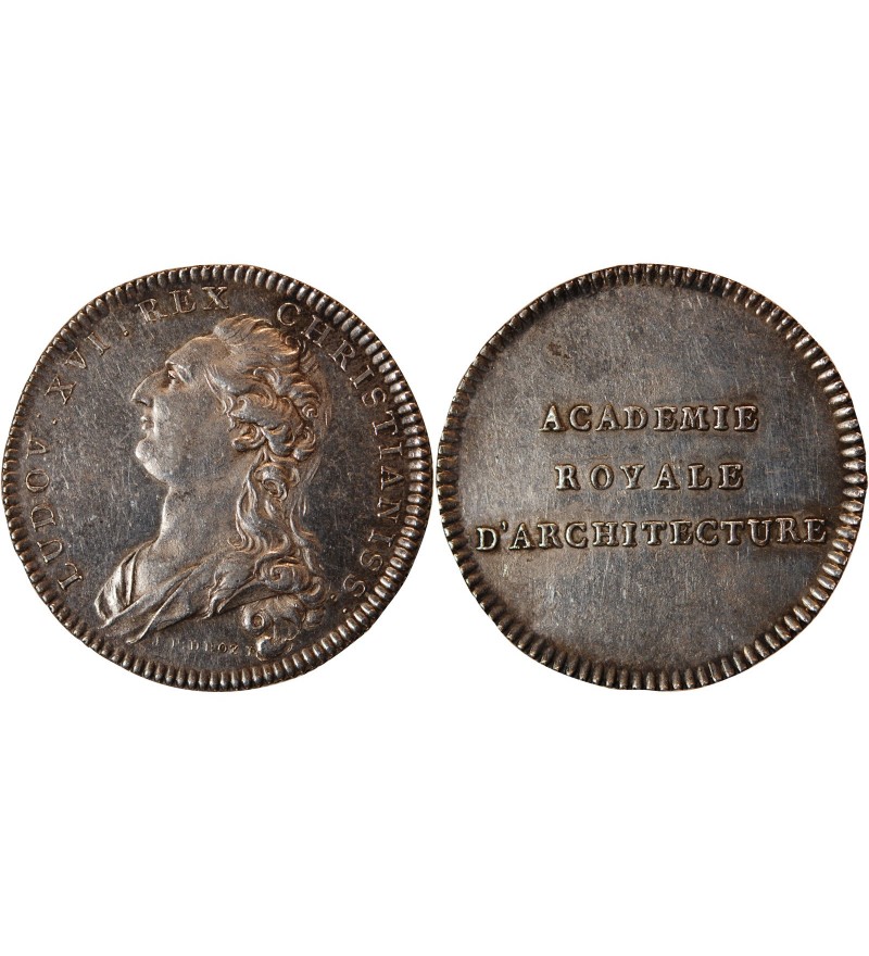 ACADEMIE & SOCIETES SAVANTES, ARCHITECTURE, LOUIS XVI - JETON ARGENT