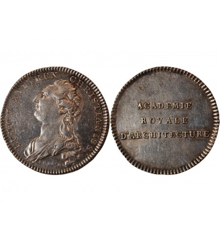 ACADEMIE & SOCIETES SAVANTES, ARCHITECTURE, LOUIS XVI - JETON ARGENT