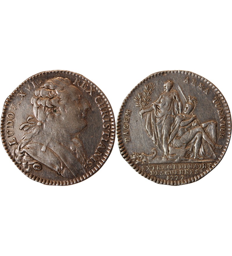 EXTRAORDINAIRE DES GUERRES, LOUIS XVI - JETON ARGENT Emission de 1777