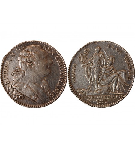EXTRAORDINAIRE DES GUERRES, LOUIS XVI - JETON ARGENT Emission de 1777