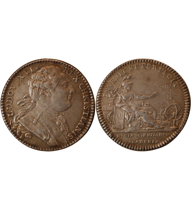 ACADEMIE ROYALE DES SCIENCES, LOUIS XVI - JETON ARGENT  Emission de 1777