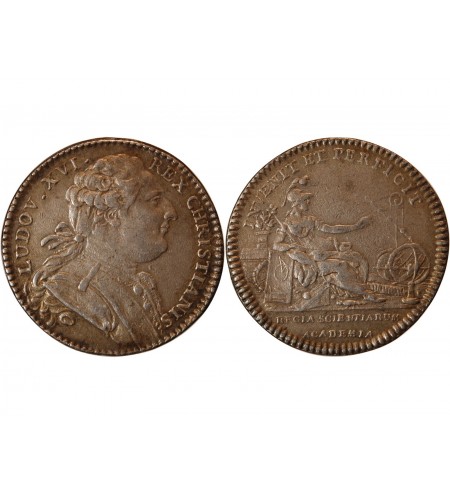 ACADEMIE ROYALE DES SCIENCES, LOUIS XVI - JETON ARGENT  Emission de 1777