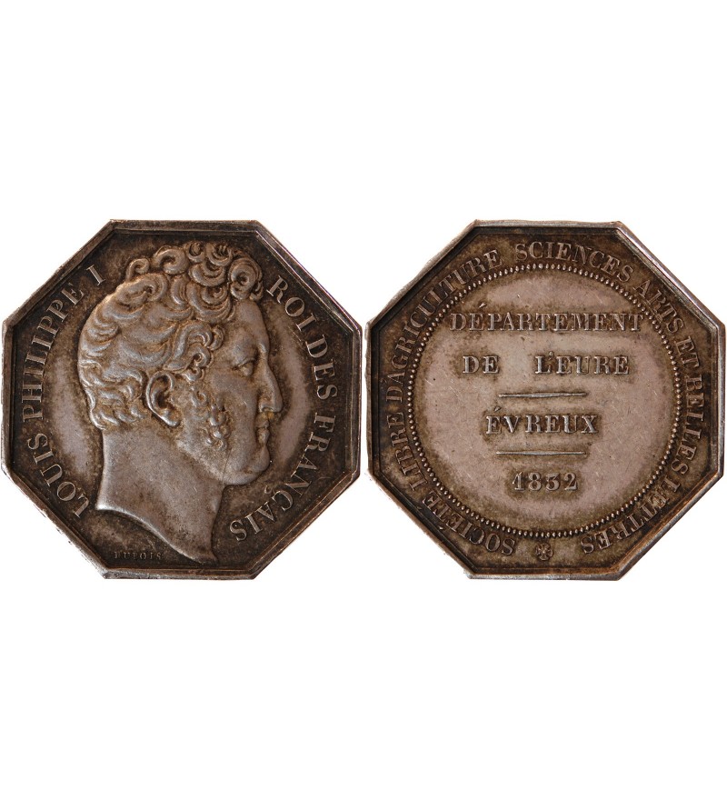 NORMANDIE, Société d'Agriculture, Sciences & d'Arts d'EVREUX - JETON ARGENT