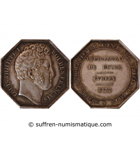 NORMANDIE, Société d'Agriculture, Sciences & d'Arts d'EVREUX - JETON ARGENT