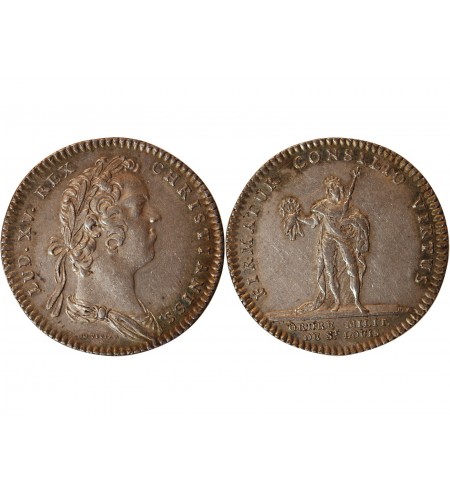 ORDRE DU ROI, ORDRE DE SAINT LOUIS, LOUIS XV - JETON ARGENT Emission de 1731