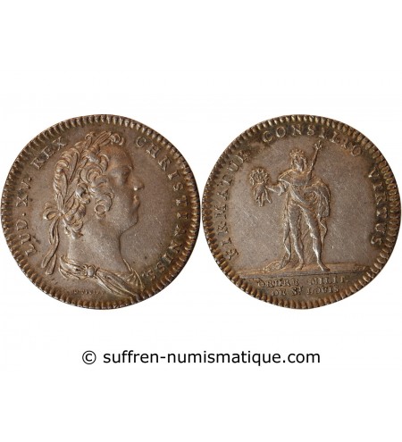 ORDRE DU ROI, ORDRE DE SAINT LOUIS, LOUIS XV - JETON ARGENT Emission de 1731