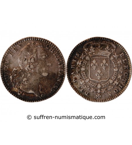 ADMINISTRATION MUNICIPALE DE PARIS, LOUIS XV - JETON ARGENT Emission de 1741