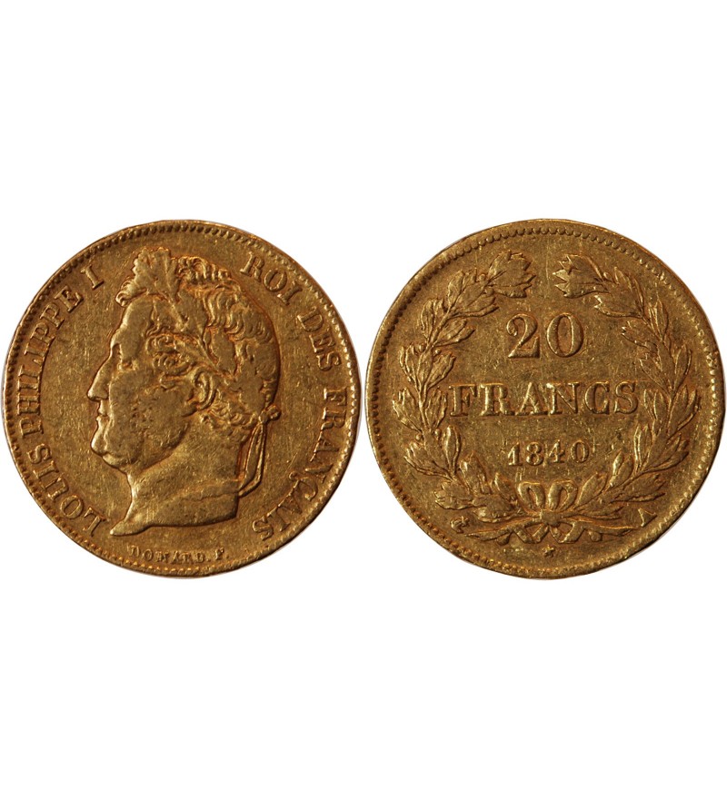 LOUIS PHILIPPE﻿ Ier - 20 FRANCS OR 1840 A PARIS﻿