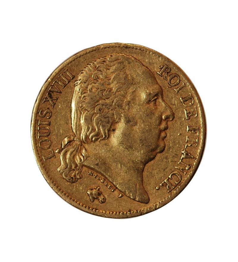 LOUIS XVIII - 20 FRANCS OR 1820 A PARIS﻿