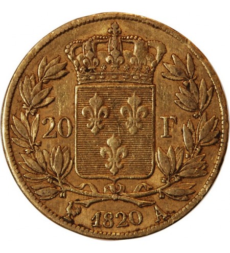 LOUIS XVIII - 20 FRANCS OR 1820 A PARIS﻿