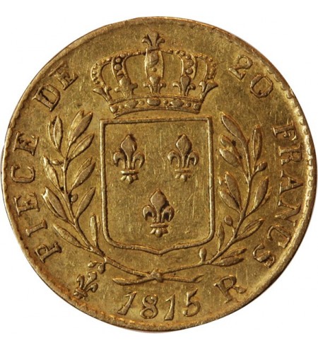 LOUIS XVIII - 20 FRANCS OR 1815 R LONDRES