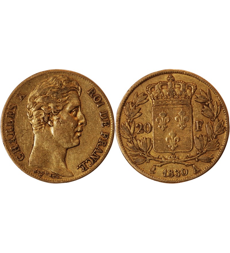 CHARLES X - 20 FRANCS OR 1830 A PARIS "4,5 Feuilles"﻿