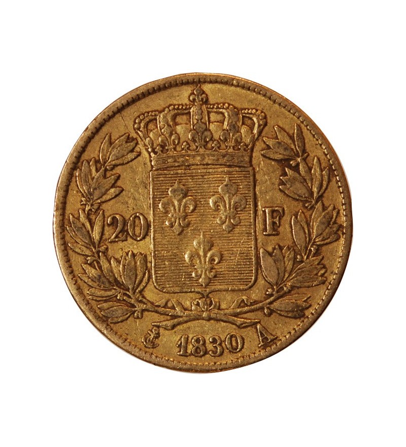 CHARLES X - 20 FRANCS OR 1830 A PARIS "4,5 Feuilles"﻿