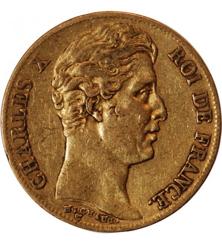 CHARLES X - 20 FRANCS OR 1830 A PARIS "4,5 Feuilles"﻿