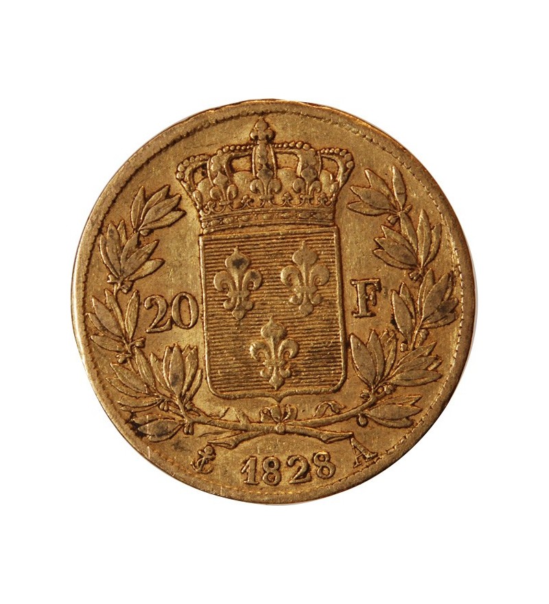 CHARLES X - 20 FRANCS OR 1828 A PARIS "4,5 Feuilles"﻿
