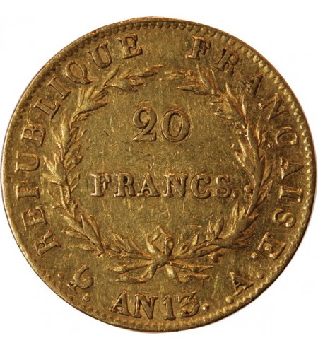 NAPOLEON Ier﻿ - 20 FRANCS OR AN 13 A PARIS﻿﻿﻿ "Calendrier révolutionnaire"