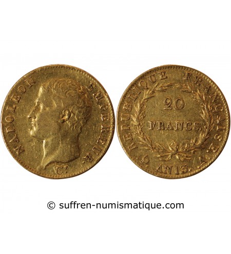 NAPOLEON Ier﻿ - 20 FRANCS OR AN 13 A PARIS﻿﻿﻿ "Calendrier révolutionnaire"