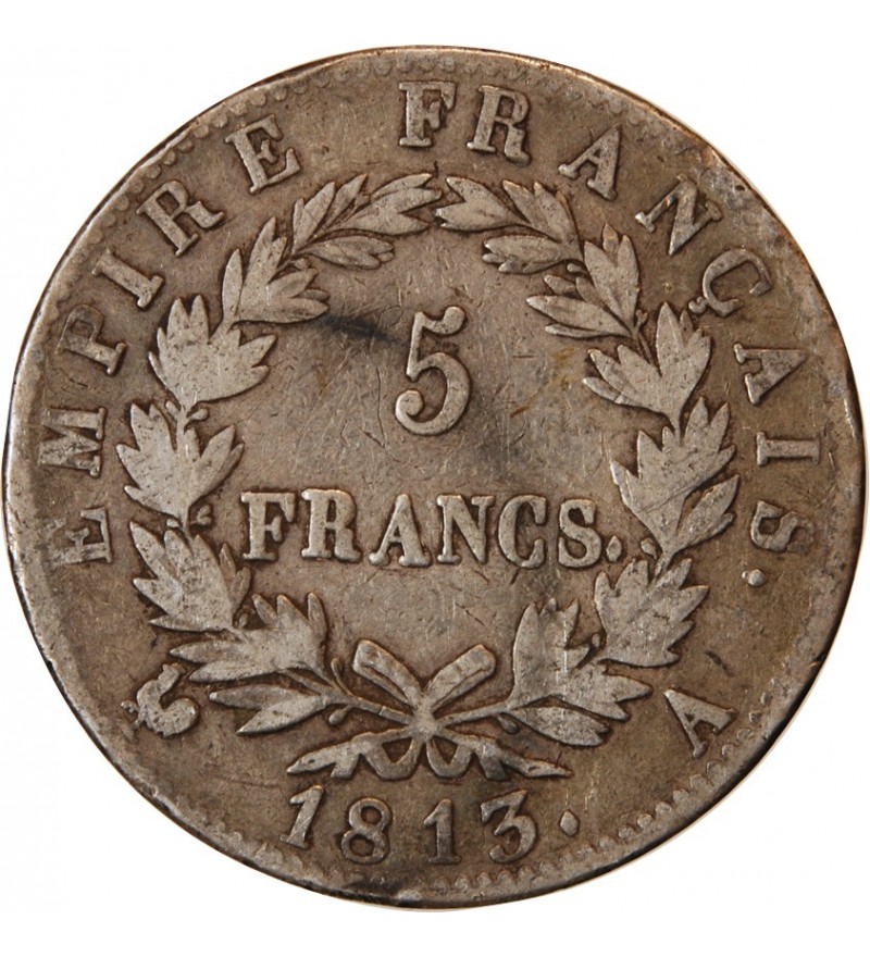 NAPOLEON Ier﻿ - 5 FRANCS ARGENT 1813 A PARIS﻿