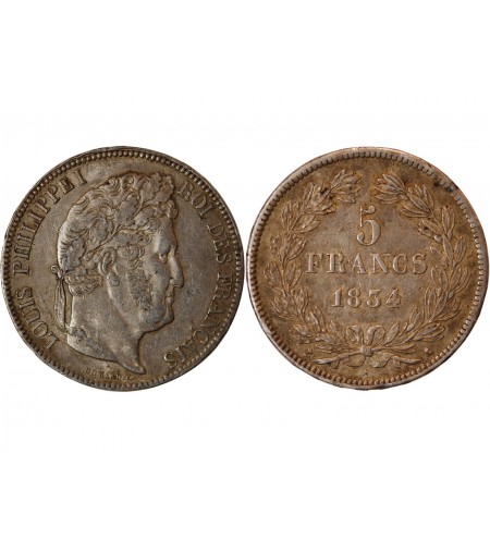 LOUIS PHILIPPE﻿ - 5 FRANCS ARGENT 1834 A PARIS