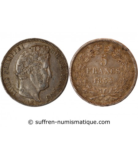 LOUIS PHILIPPE﻿ - 5 FRANCS ARGENT 1834 A PARIS