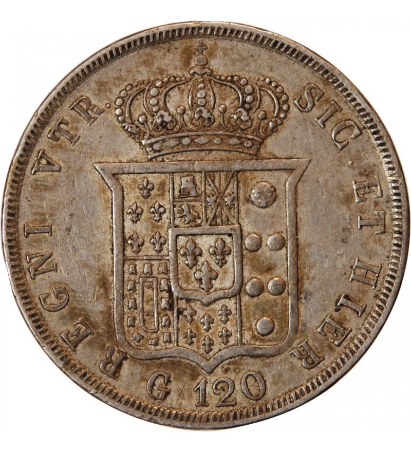 ITALIE, FERDINAND II - 120 GRANA ARGENT 1843