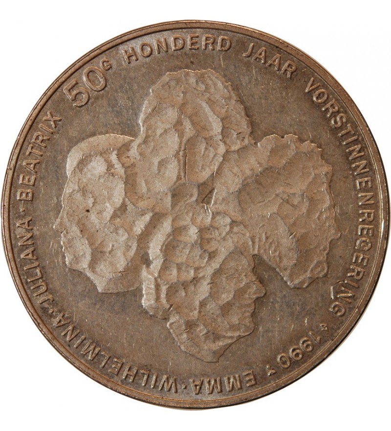 PAYS-BAS, BEATRIX - 50 GULDEN ARGENT 1990